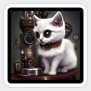 Little steampunk cat Sticker